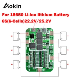 1PCS 6S 15A 24V PCB BMS Protection Board For 6 Pack 18650 Li-ion Lithium Battery Cell Module diy kit