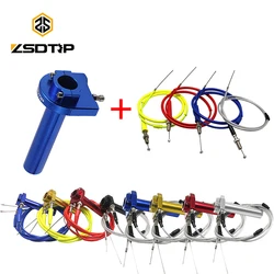 ZSDTRP Aluminum Throttle Grip Quick Twist Gas throttle Settle With Throttle Cable Fit Dirt Pit Bike ATV UTV Visual Grips