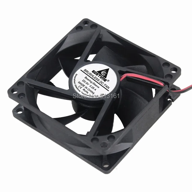 

5 PCS Gdstime 80mm 80x80x25mm 8cm DC 5V 2Pin Brushless Computer Case Fan CPU PC Laptop Cooling Cooler Fan