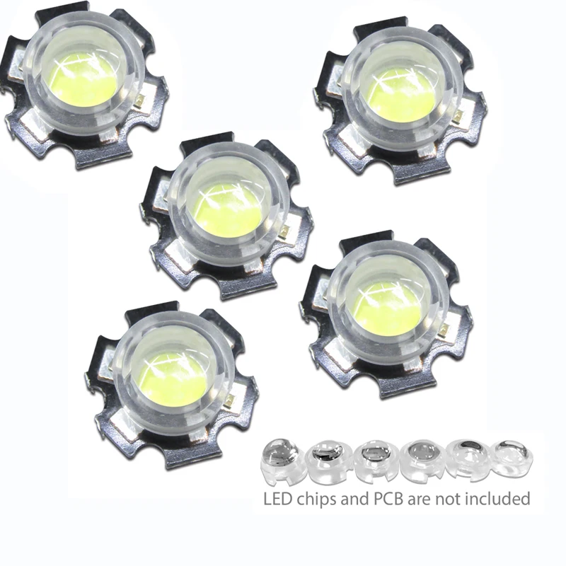 13mm LED Lens 20 30 45 60 100 120 Degree Integrated Holder, 1W 3W 5W Synthetical mini LED Power Lenses Reflector Collimator