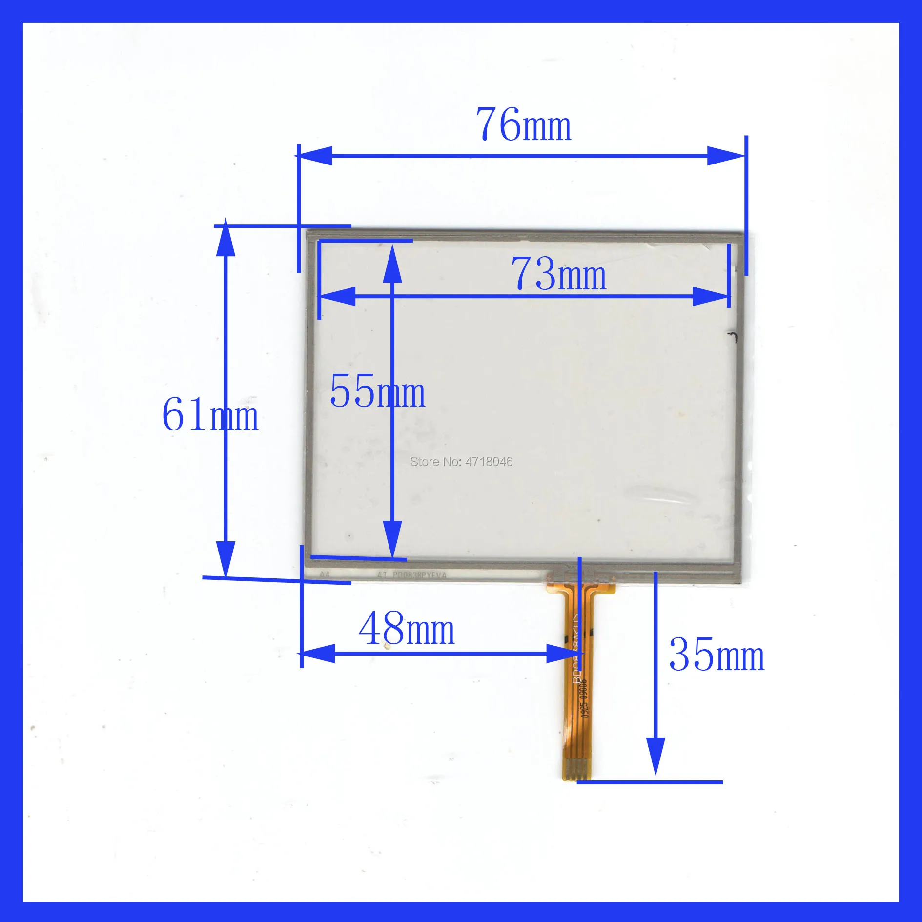 ZhiYuSun wholesale P00838PYEVA 76*61mm 3.5inch 4lines resistance screen for car  DVD redio this is compatible 76mm*61mm