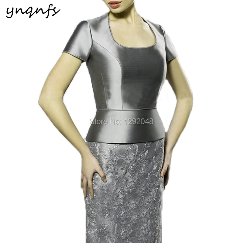 YNQNFS-vestido Formal M181d de 2 piezas, traje largo de sirena verde oliva para madre del Novio con chaqueta, vestido de madrina para fiesta