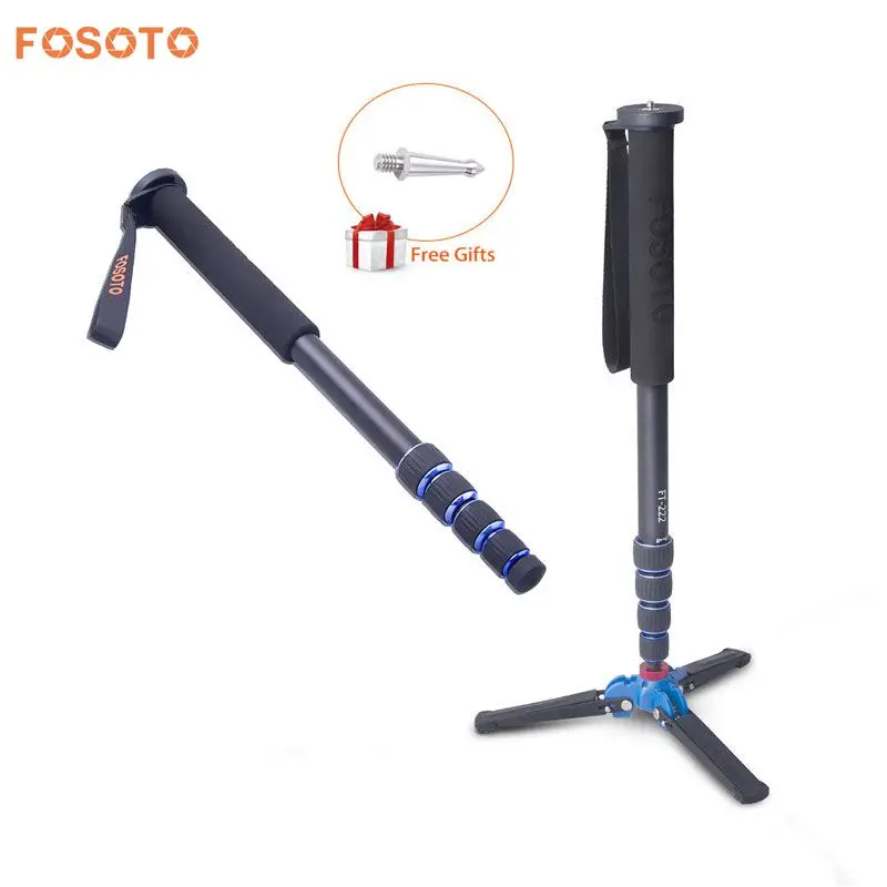 

fosoto F-222+M1 Digital Alumninum Mini Camera Unipod Monopod 1650mm Lock w/3 Leg Base A-222 Tripod Stand For Canon Nikon DSLR