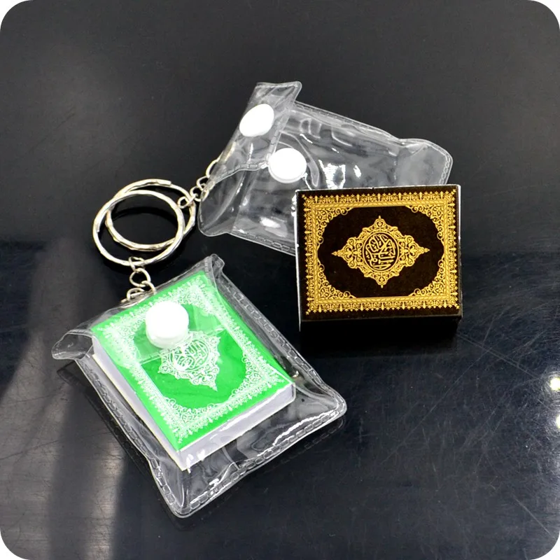 NEW Mini Arabic Language Koran Quran Islam Muslim ALLAH Real Paper Can Read Pendant Key Chains Fashion Religious Jewelry