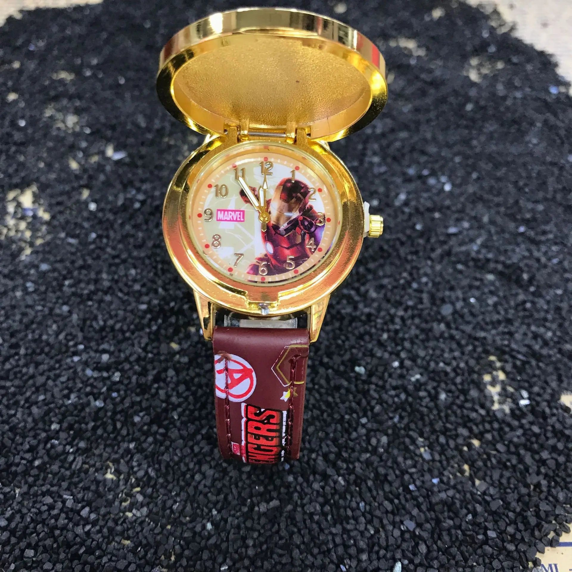 Disney-Montre étanche pour enfants, Iron Man renversé, Tuhaojin, Avengers Alliance, dessin animé, horloge, garçon, étudiant