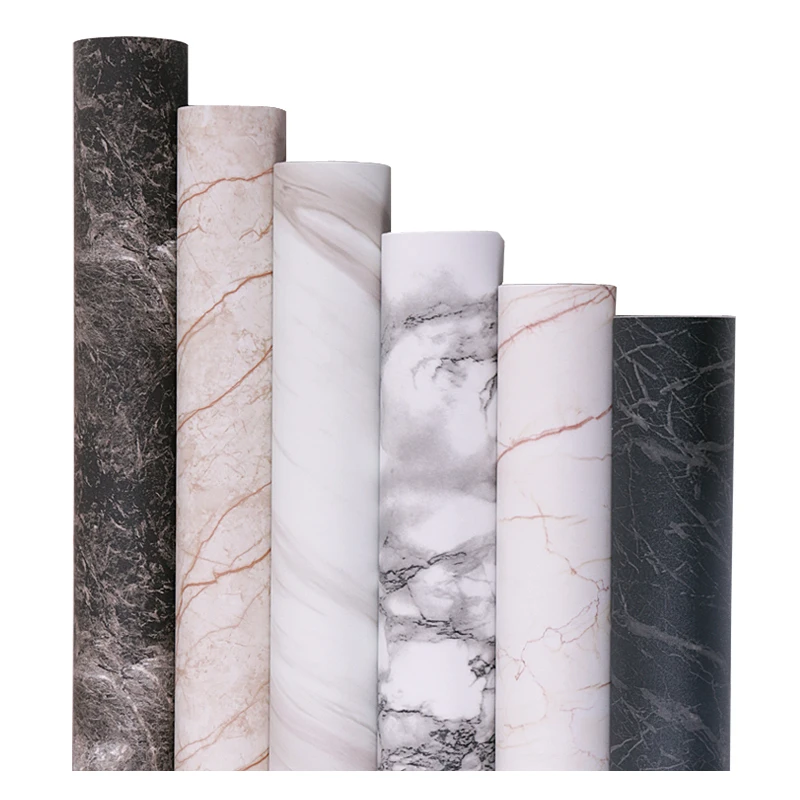 Thickened Frosted Marble Pvc Self-adhesive Wallpaper Floor Stickers Bathroom Kitchen Waterproof Stickers Contact Paper