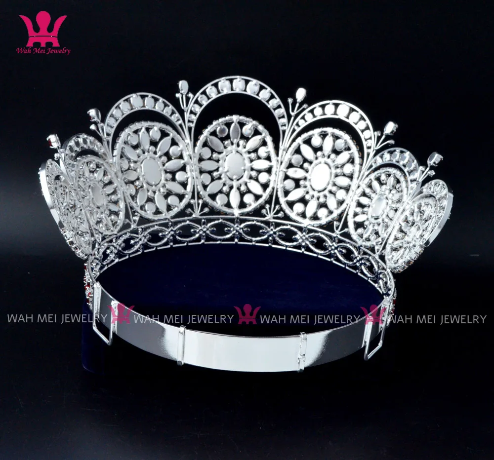 Imagem -06 - Grade Círculos Redondos Coroas Pedra Vermelha Mistura Feita à Mão Hairdress Headband Ajustável Miss Universo Concurso Coroa Mo249-high