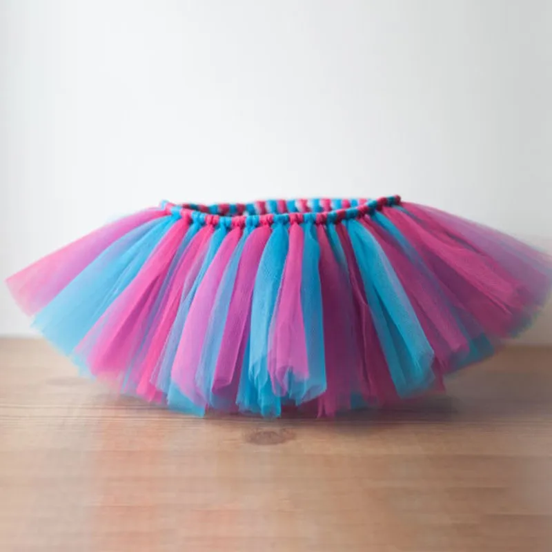 Colorful Baby Girls Tutu Skirts Infant Toddler Handmade Fluffy Ballet Tutus with Ribbon Bow and Headband Kids Tulle Pettiskirts