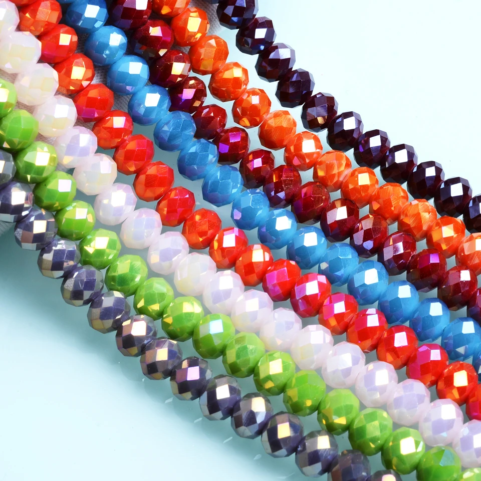 JuleeCrystal Shinning 8mm Rondelle Beads Austria Faceted Crystal Beads for Jewelry Making