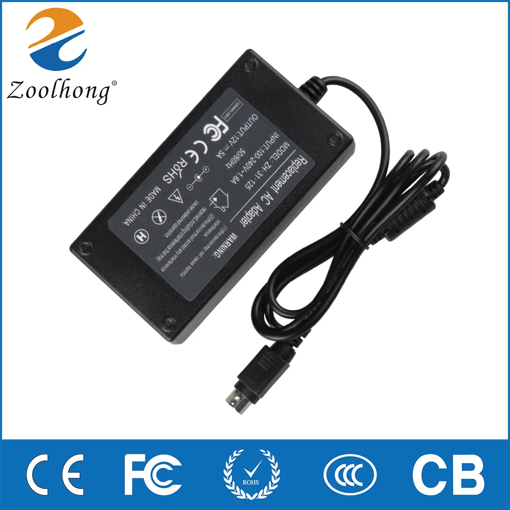 110-240V AC To DC Adapter 12V 5A Power Adaptor Charger Universal Switching Supply LED Light Strip 4 Pins