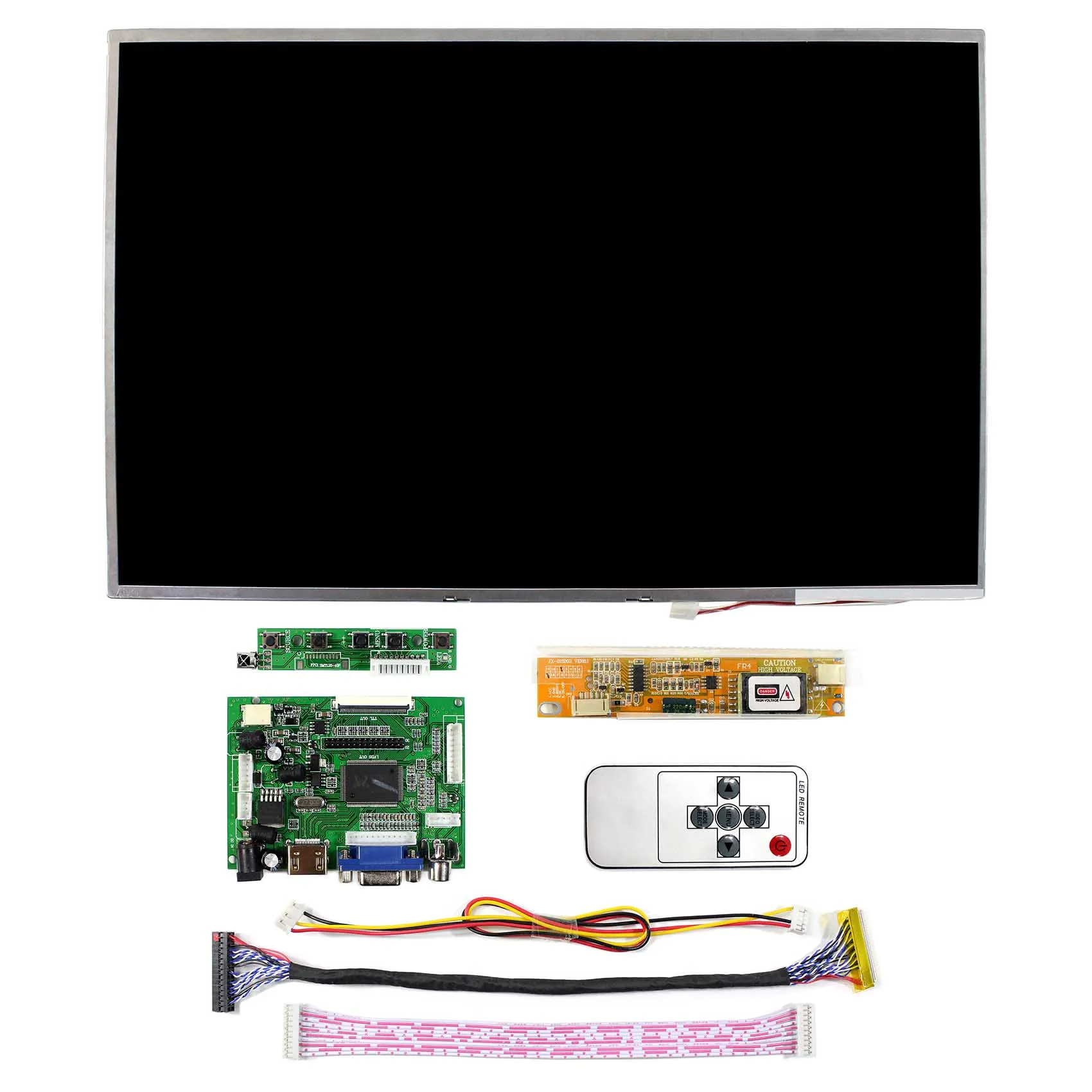 HD MI+VGA+2AV LCD Controller Board work with 15.4inch 1280x800 lcd(One of B154EW02 LTN154X3-L01 LP154WX4 LP154W01 N154I2)