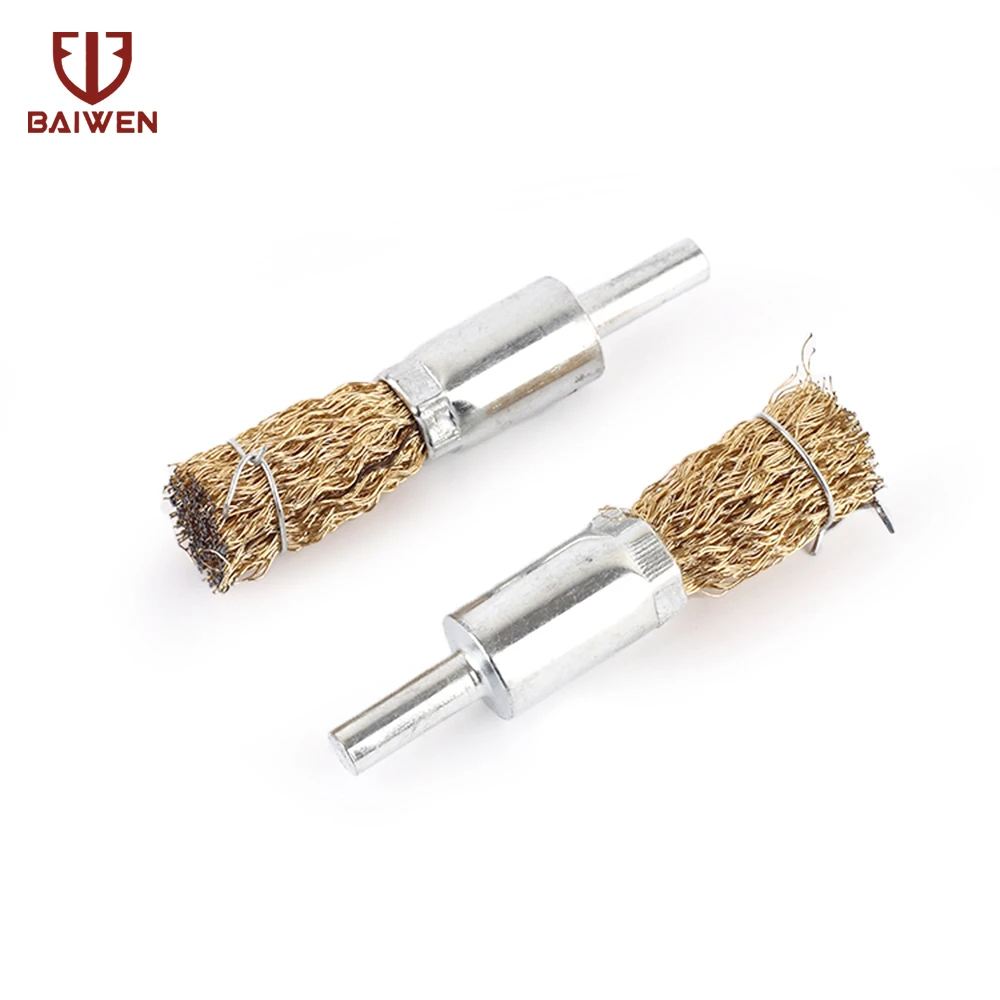 16mm Copper Coated Steel Wire Pen Brush Metal Polishing Brush Rotary Tool