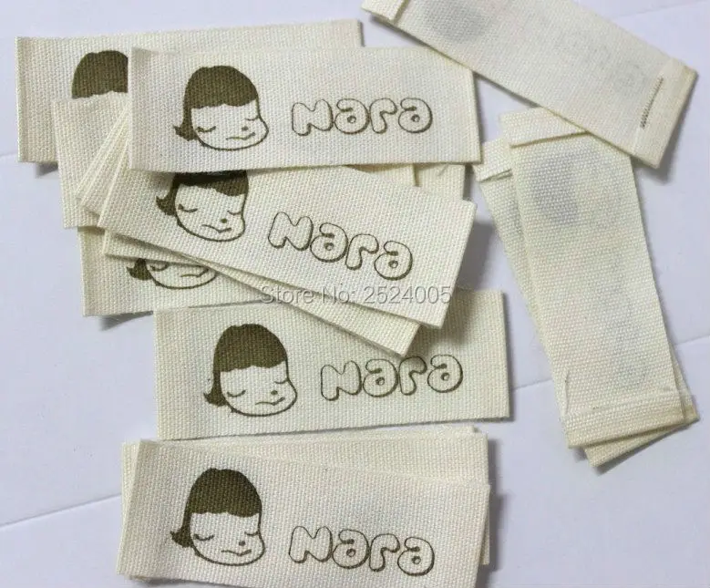 Free shipping custom printed cotton labels/garment clothing tags/collar labels/brand name printing/logo 1000 pcs a lot
