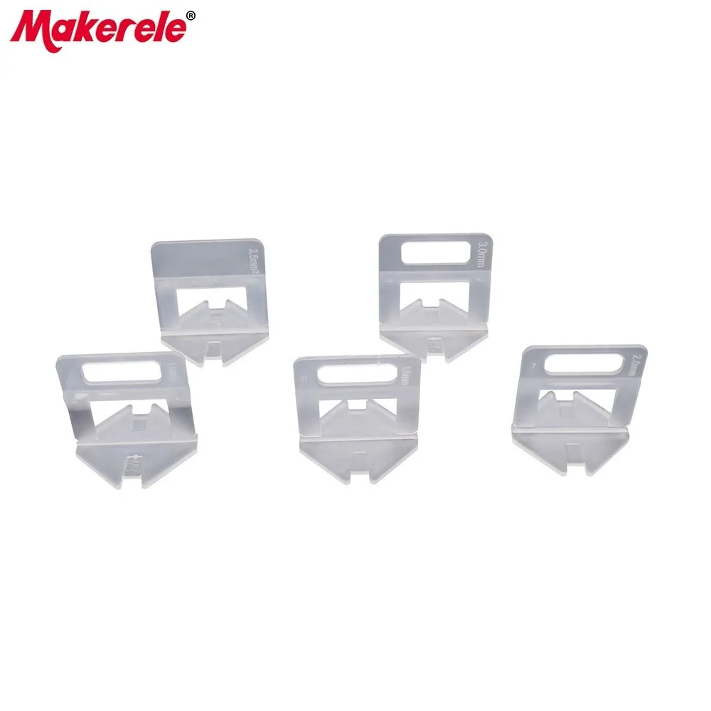 100pcs Tile Leveling System Clips Kit Wall Floor Tile Spacer Tiling Tool 1mm 1.5mm 2mm 2.5mm 3mm Transparent Disposable PVC Base