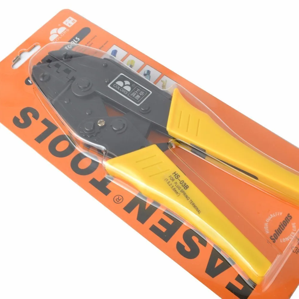 Crimp Pliers Hs-03b 1.5-6.0mm 15-10awg Multi Hand Tools Uninsulated Female Terminals Crimping Alicate Replaceable Dies 9 Inch