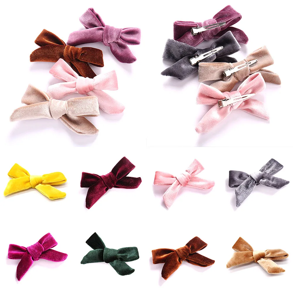 1pc Kids Velvet Bows Clip Hairpinss For Women  Autumn and Winter, Schoolgirls Hair Accessories Lovely Bow Hair Barrettes