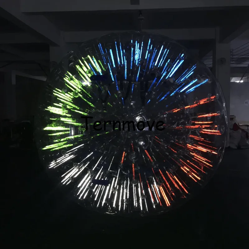 Led Gonfiabile di Illuminazione Erba Sfera Dello Zorb Gonfiabili Glow Sfera Dello Zorb Shinning Gonfiabile Sfera Dello Zorb con Fluorescente strisce