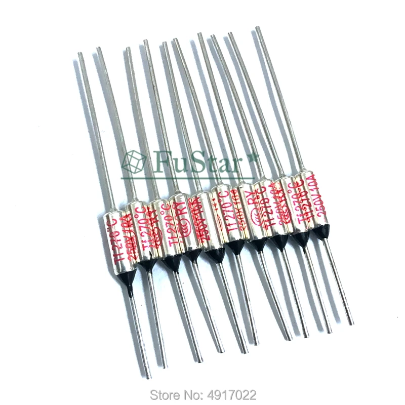 20PCS TF Thermal Fuse RY 10A 250V Temperature 65C 85C 90C 100C 105C 100C 120C 130C 152C 165C 172C 250C 192C 200C 216C 240C 280C