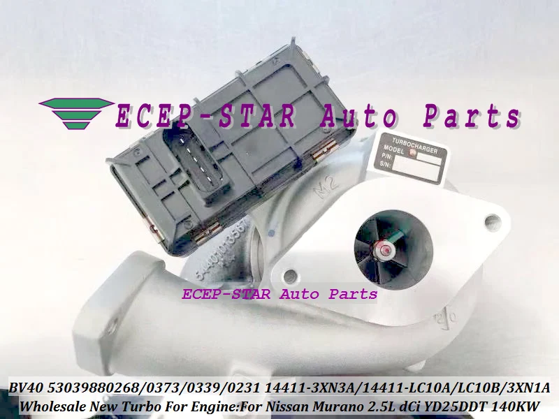 

Турбокомпрессор BV40 53039700268 53039700373 144113XN1A 53039880231 53039880339 14411-3XN3A 14411-LC10A для Nissan Murano YD25DDT 2.5L dCi