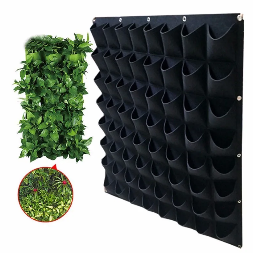 

Black/Green Breathable Planting Bag Non-woven Plant Grow Vertical Hanging Wall Home Gardening Decorative Suppliers Drop Shipping