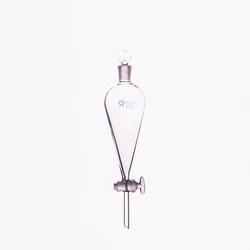 FAPE Separatory funnel pear shape, With ground-in glass stopper and stopcock, Capacity 250mL, Glass switch valve