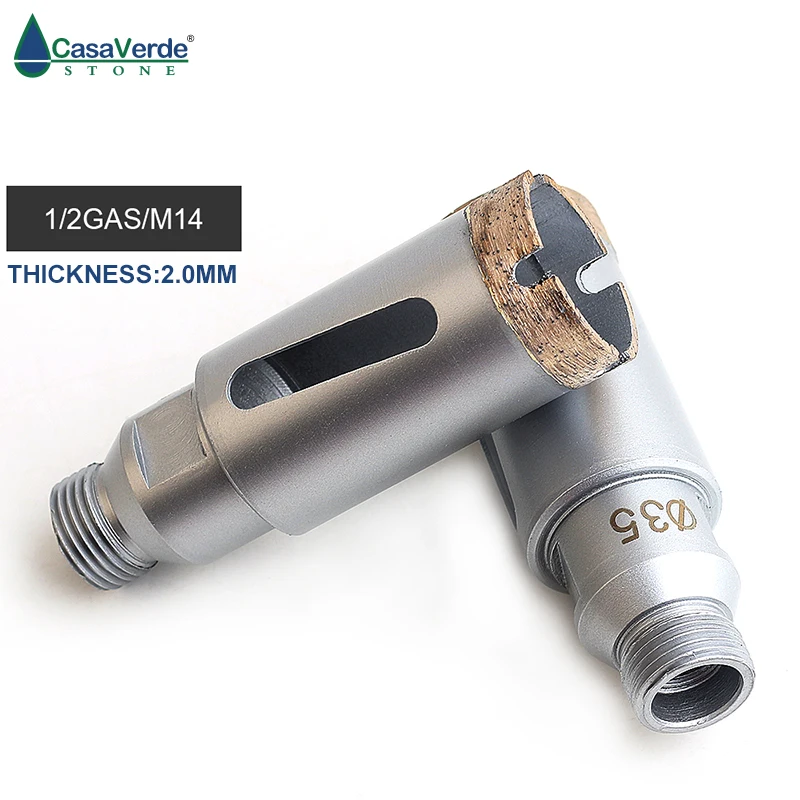 M14 Female/1/2 gas male thread 35mm diamond wet core drill bit for wet drill stone