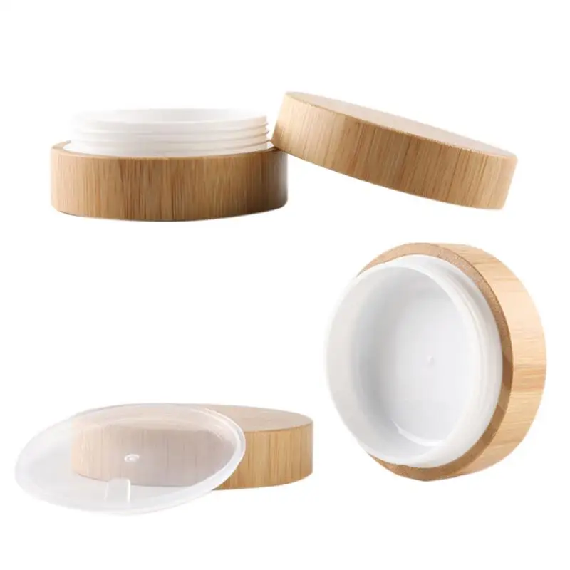 Pot à crème vide en bois de bambou 30g/50g, Portable, bricolage, incassable, boîte rechargeable, conteneur pour crème pour le visage et les cosmétiques