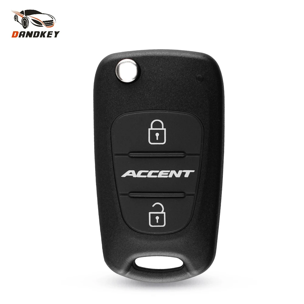 Dandkey 3 Buttons Replacement Flip Folding Remote Key Shell Case For Hyundai Accent 2018 Fob Keychain Car Key Cover HY20 Blade