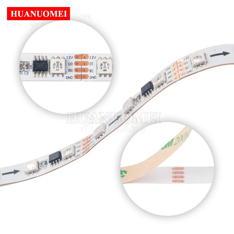 

12V 30/48/60LEDs/m TM1934 LED Strip 5050 SMD RGB Pixel Digital Flexible Tape Lamp TV Lights,White/Black PCB,IP20/IP65/IP67