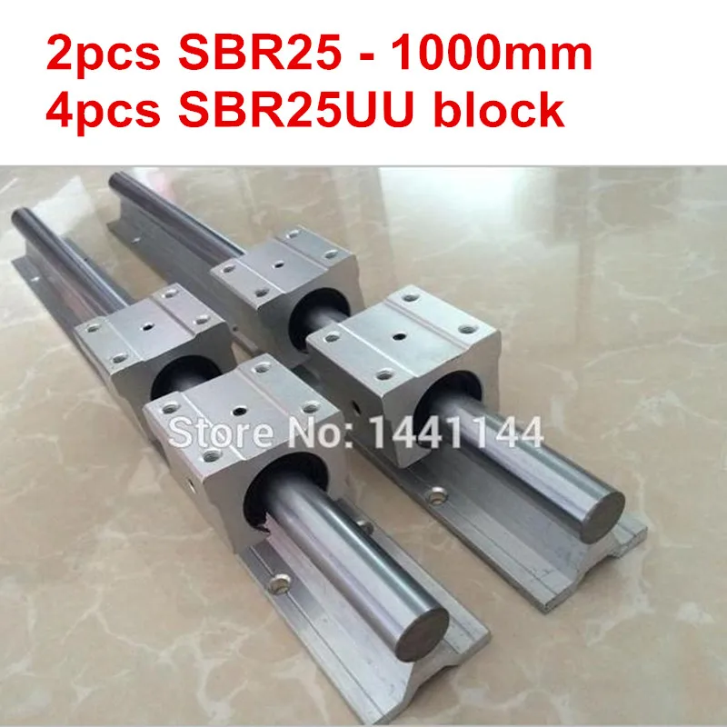 

SBR25 linear guide rail: 2pcs SBR25 - 1000mm linear guide + 4pcs SBR25UU block for cnc parts