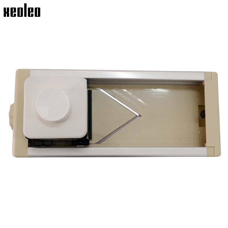 XEOLEO-rebanador Manual de limón, máquina comercial para cortar frutas, doble hoja, espesor ajustable