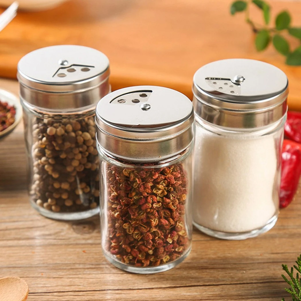 Kitchen Gadgets Spice Bottle Seasoning Box Kitchen Spice Storage Bottle Jars Transparent PP Salt Pepper Cumin Powder Box Set