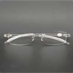 Lunettes de Lecture Transparentes et Flexibles pour Femme, Loupe Sans Cadre TR90, Presbytie Ultralégère + 0.5 + 0.75 + 1 + 1.25 + 1.5 + 1.75 + 2 ~ + 4