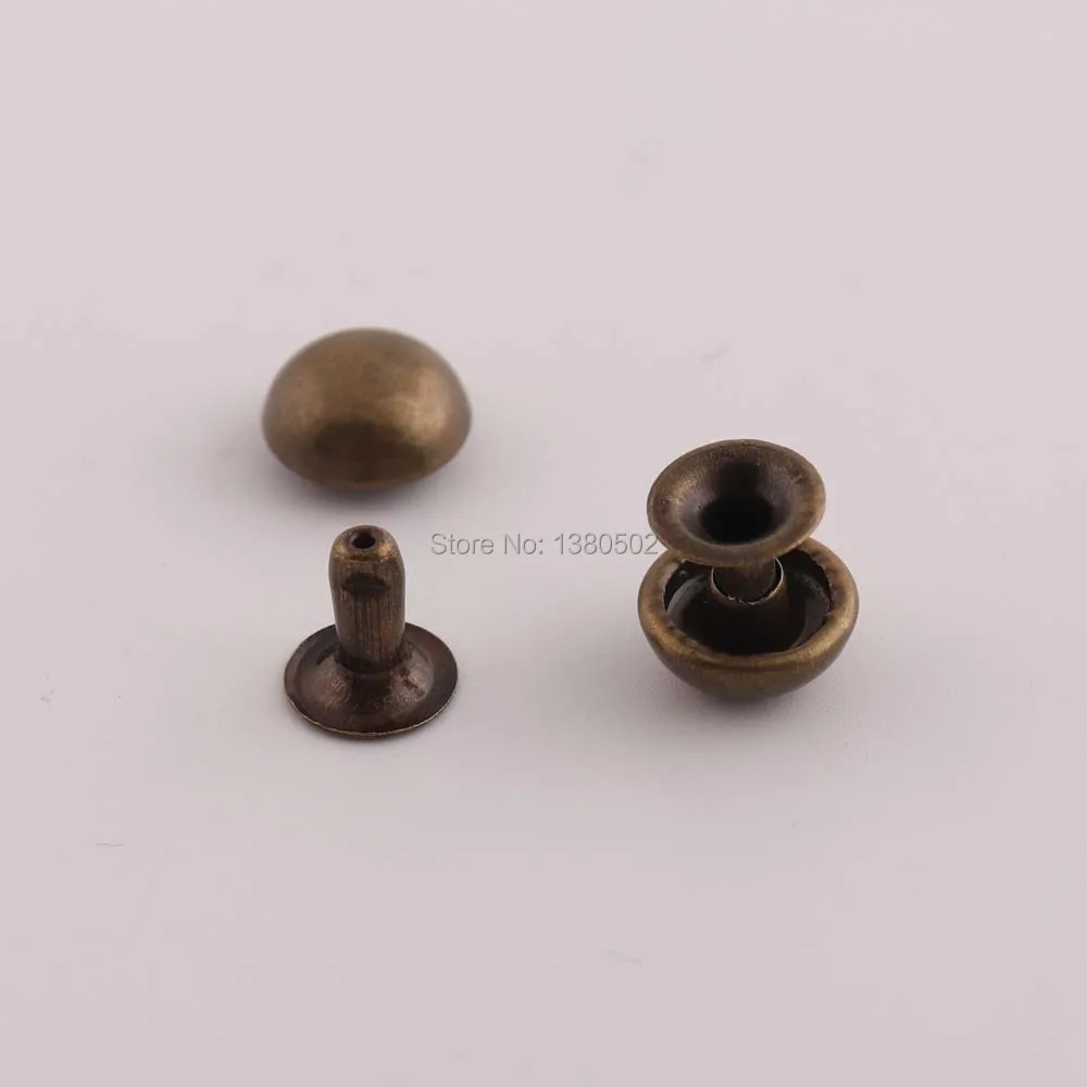 50sets 12*11mm Bronze Color Round Shape Double Cap Rapid Rivet for garment belt Bag decoration