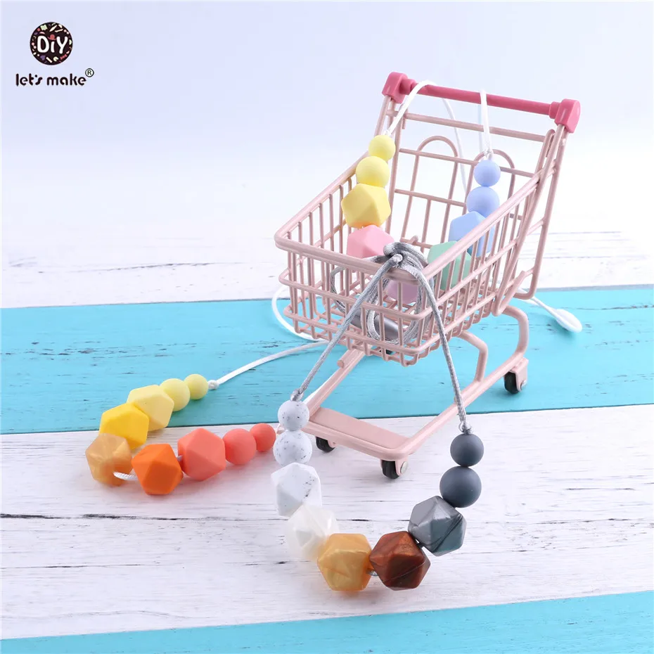 Let\'s Make 1PC Silicon Teether Food Grade Silicone Beads DIY Accessories Baby Products Bites Toys Baby Gifts Baby Teething Toys