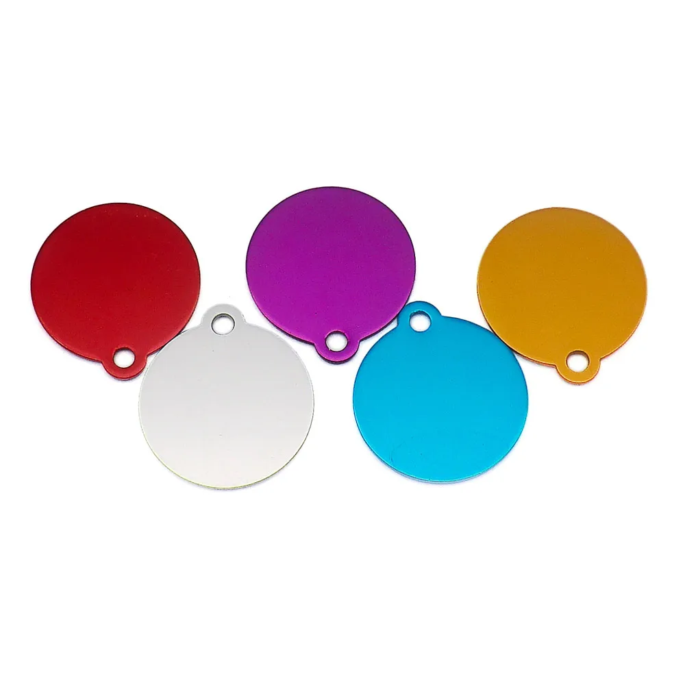 100 pcs Aluminum Cat ID Tag Round Tags Custom Engraved Tag For Dog Cat Pet Name Phone Number ID Tag Charm Personalized pet shop