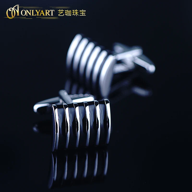 Black Enemal Cufflink Men Accessories For Shirts Cuff Formal Wear Button OnlyArt Jewellery Free Shipping