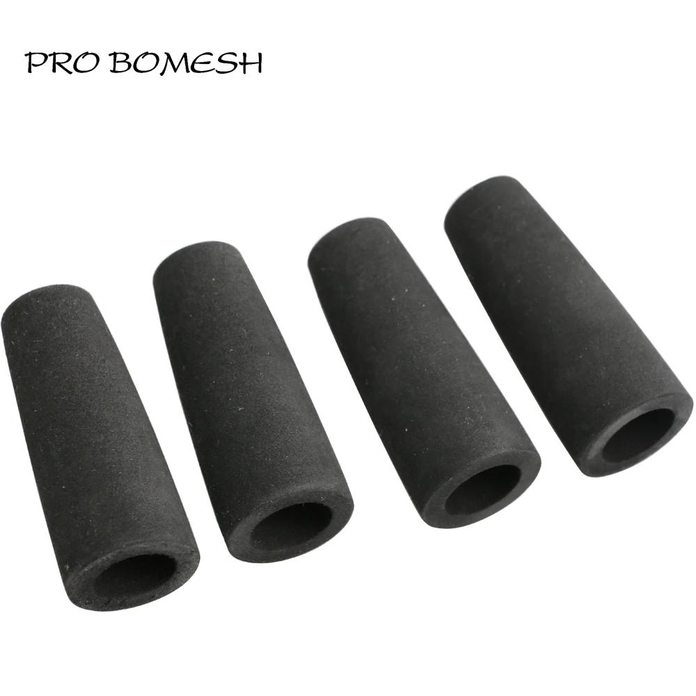 Pro Bomesh 4Pcs/Pack 6.65cm 5.6g Inner Diam 12mm EVA Rear Grip Split Grip Black Color DIY Fishing Rod Building Component Repair