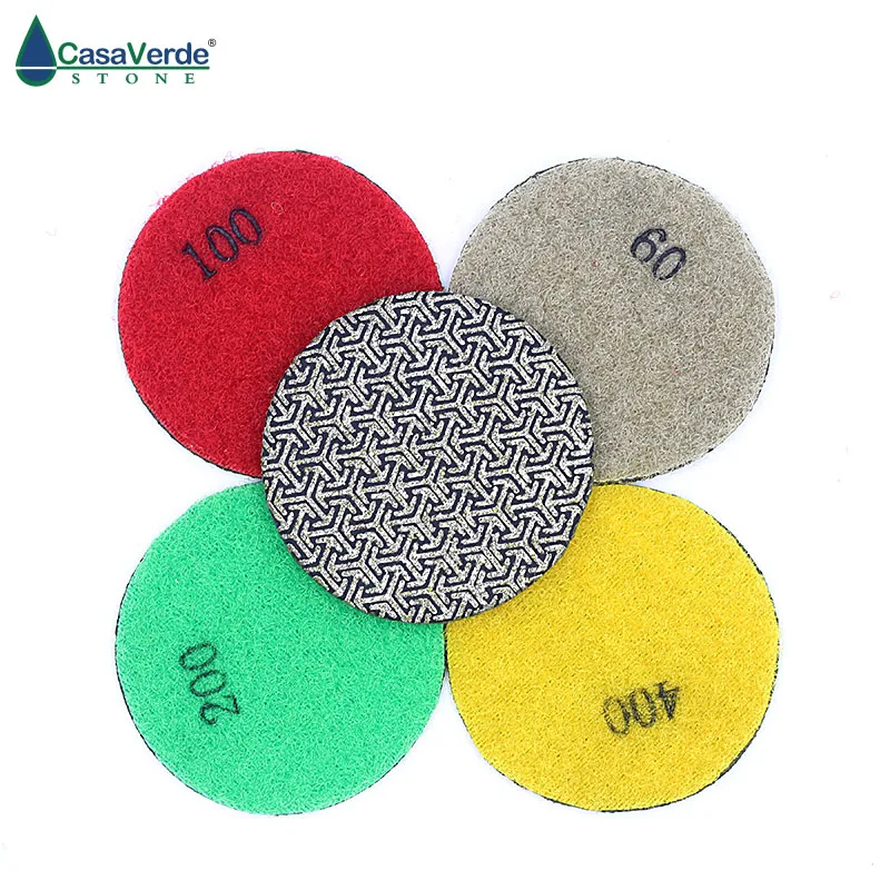 

4pcs/set 2 inch diamond 50mm electroplated polishing discs Fast Removal Tile Glass Concrete Stone or Metal Polishing