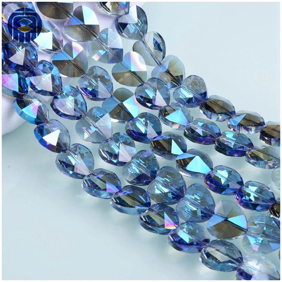 JuleeCrystal Heart Beads Factory 10/12/14mm Heart Shape Glass Beads For Jewelry Making