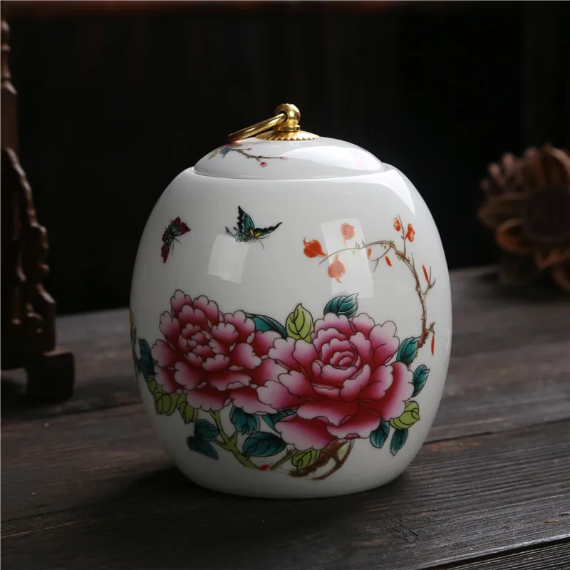 Chinese style ceramic pot, food storage tank, tea jar, Teacaddy, storage tank, tea tin, sealed tank, canister, teaset, onsale~