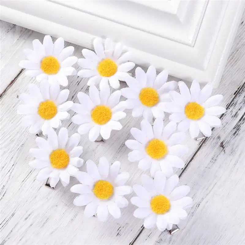 10pcs Daisy Hair Claw Clips Cute Flower Shape Hair Pins Kids Hair Accessories For Girls Decorative Hair Claw Clips Hair Styling