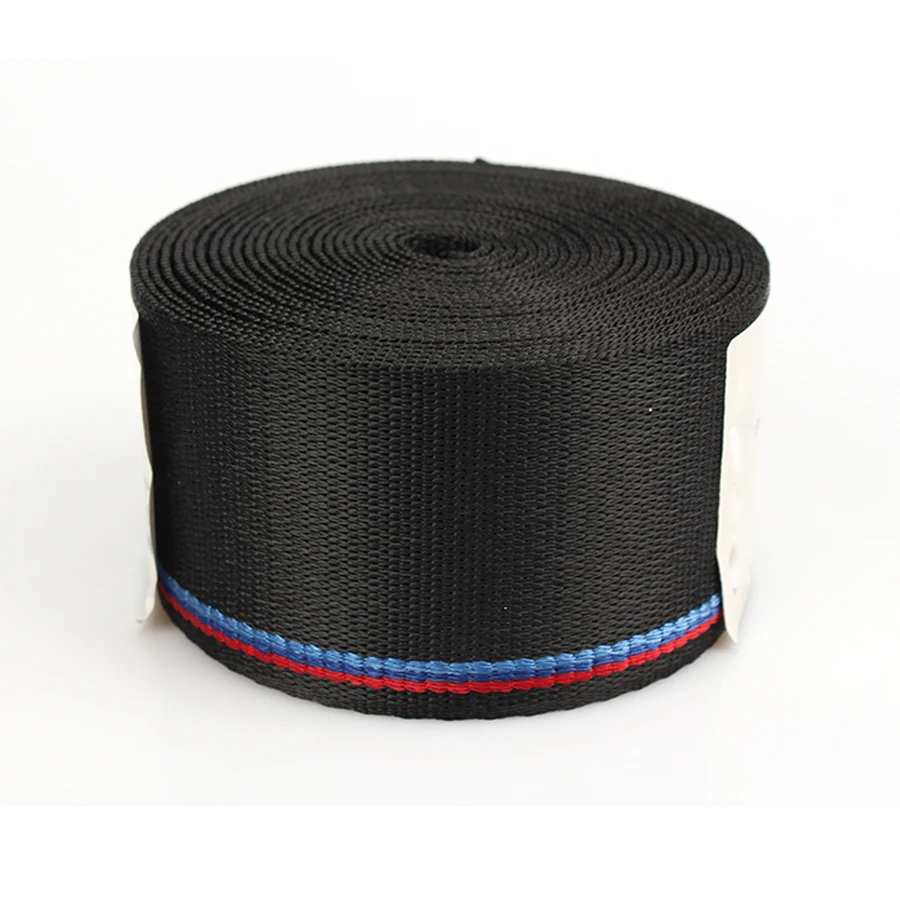 Auto Segurança Webbing Cinto de Segurança para BMW, Racing Harness Ribbon, Azul e Vermelho, 3.6m, Atacado