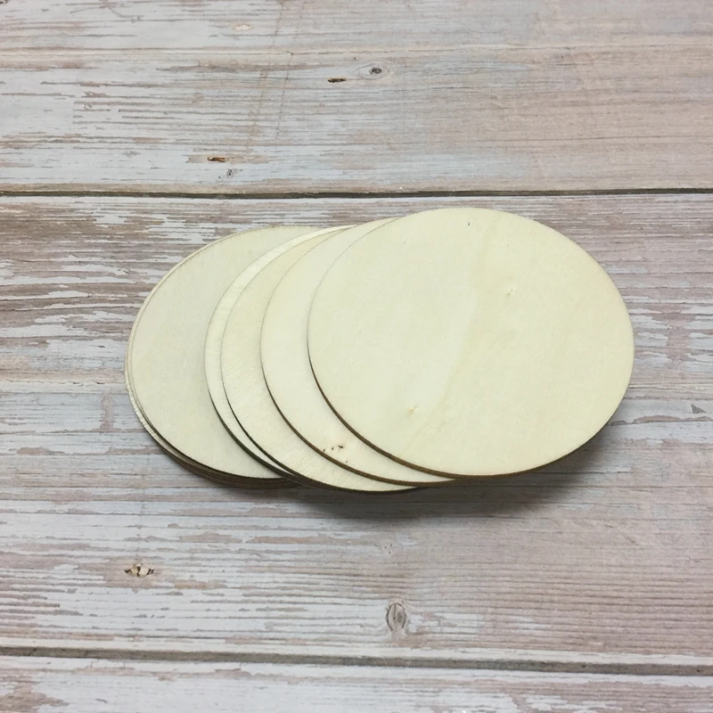 10*10 cm 50 pcs montanhas-russas de Madeira, coasters círculo forma redonda de madeira Em Branco