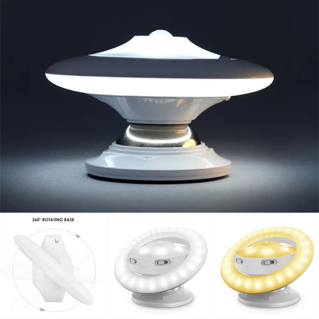 360 degree New Rotating LED Night Light Motion Detector Sensor Night Light Battery Lamp