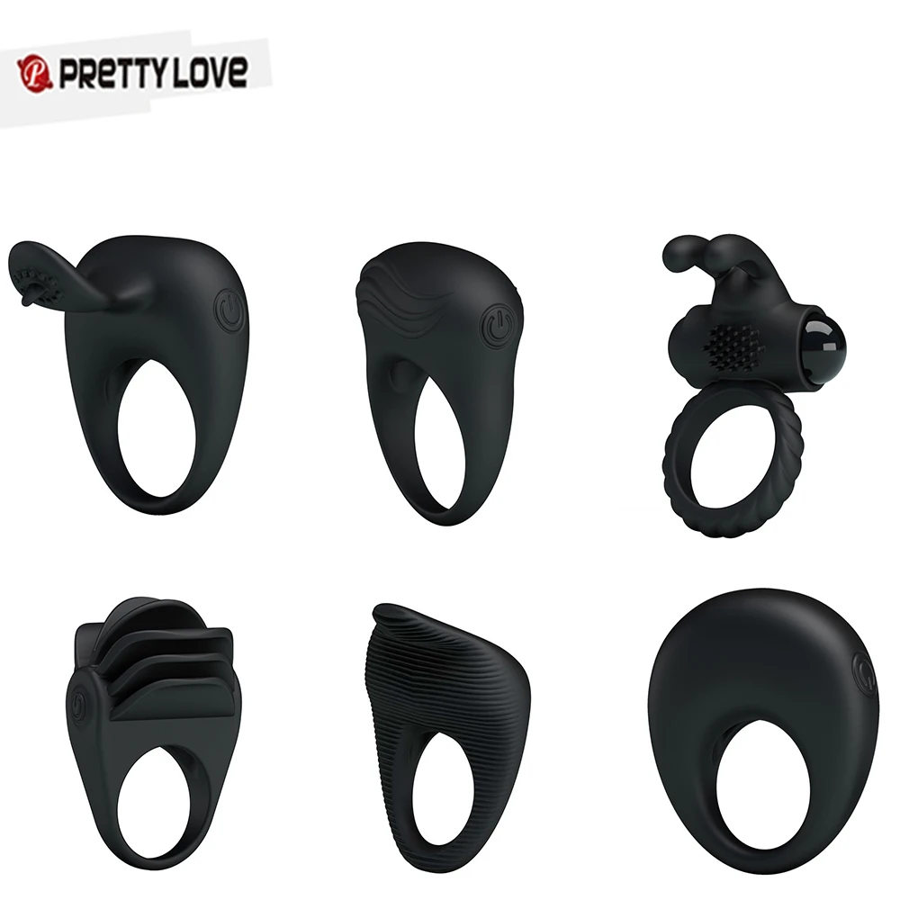 Anillo Vibrador de silicona para el pene para hombres y parejas, Juguetes sexuales para adultos, Anillo Vibrador, Pretty Love