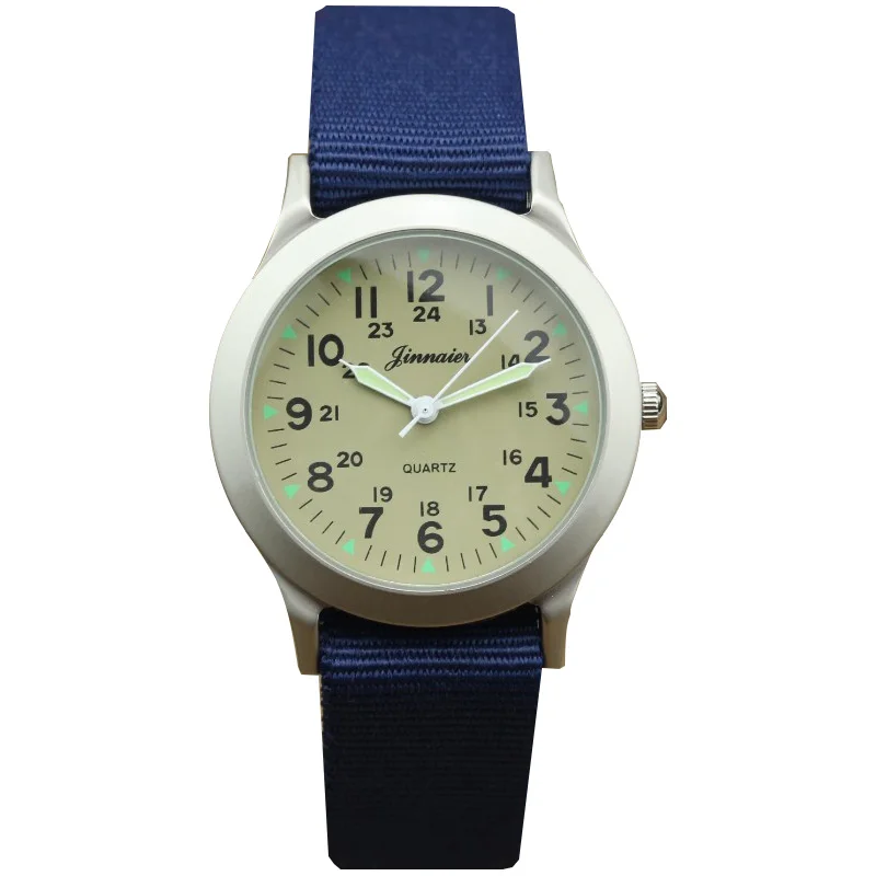 Nazeyt promotion unisex sports army watch middle student boys and girls luminous nylon couple watch multi-color gift clock