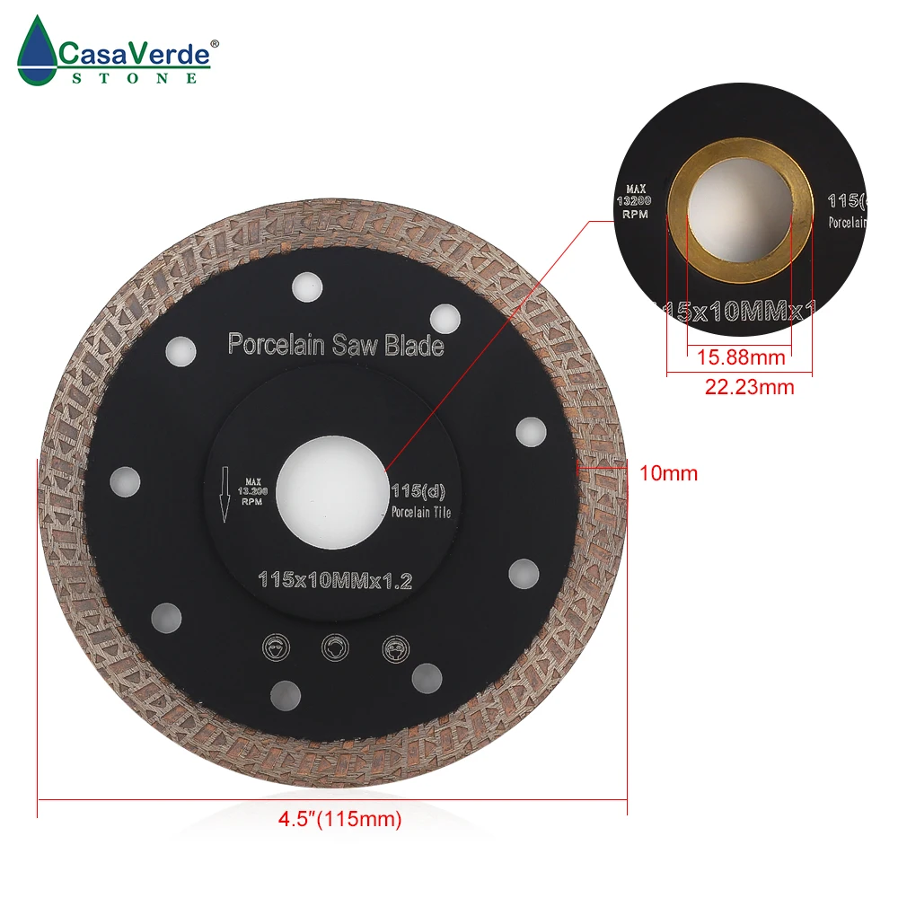 Hoja de sierra de diamante DC-SRSB02, 115mm, para corte de porcelana y azulejos de cerámica, Envío Gratis