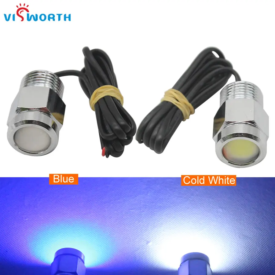 VisWorth 12W COB Yacht Light Ip68 100% Waterproof 1/2 NPT AC/DC 12V Outdoor SpotLighting 0.9 Meters Cable Led UnderWater Light