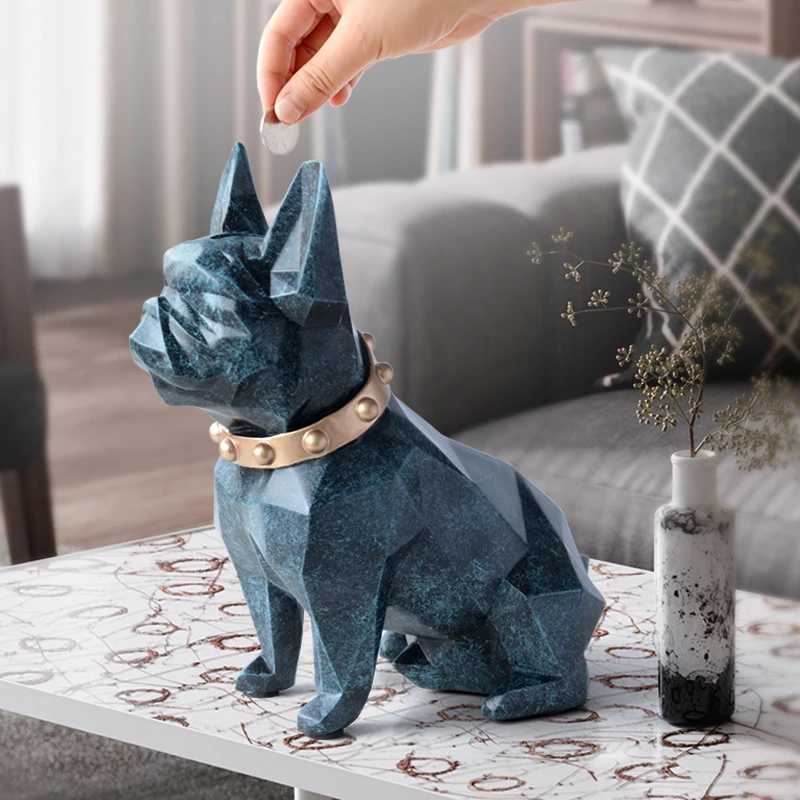 french bulldog coin bank box piggy bank figurine home decorations coin storage box holder toy child gift money box dog for kids